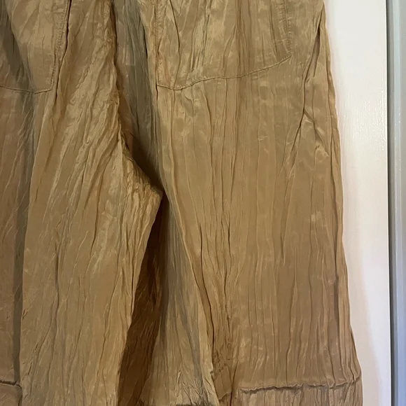 J. Crew Soleil Pant in Crinkled Viscose Honey Brown Gold NWT Size Medium - Picture 5 of 10